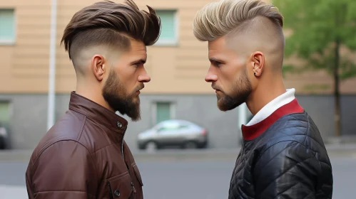 Stylish Men in Leather Jackets - Urban Encounter