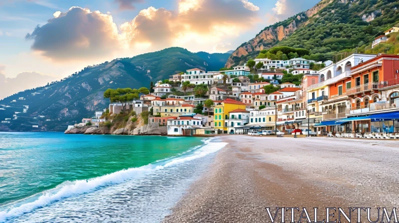 Charming Coastal Town in Italy | Mediterranean Sea Views AI Image