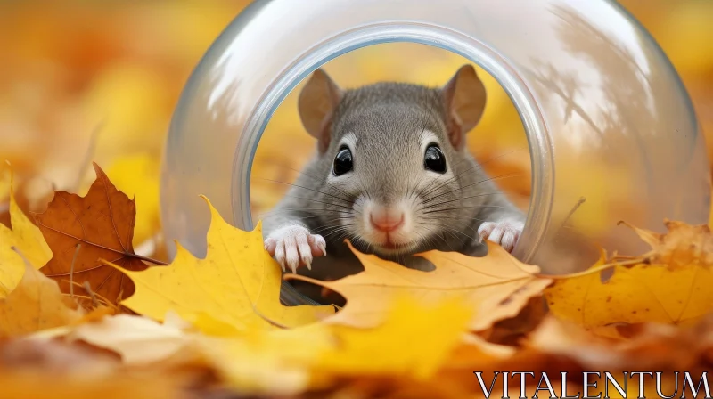 AI ART Curious Mouse in Autumn Forest
