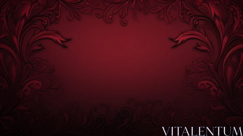 Dark Red Floral Pattern Background AI Image