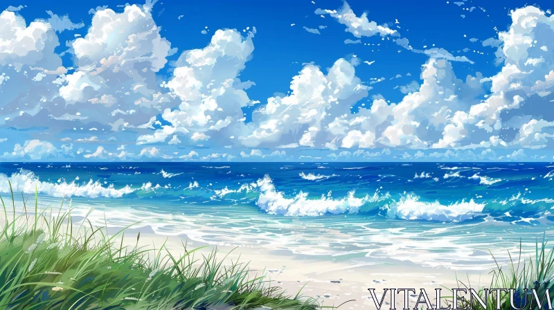 Tranquil Beach Scene - Perfect Vacation Getaway AI Image