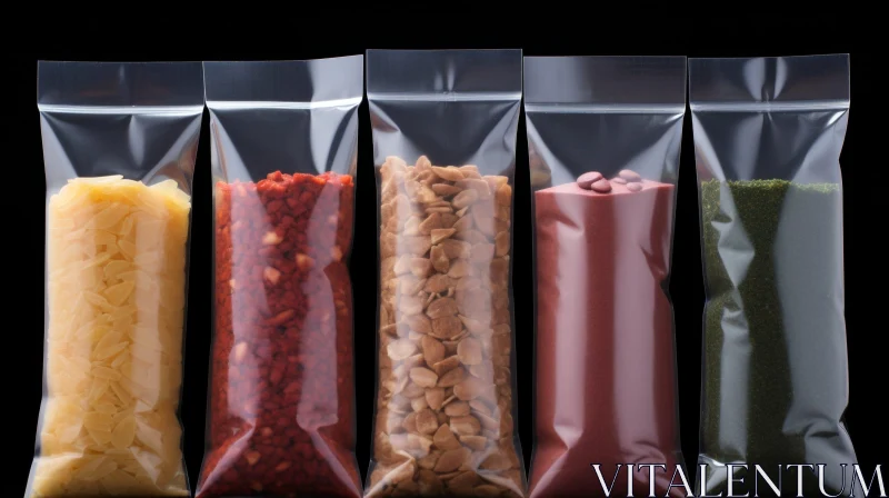 Transparent Plastic Zipper Bags with Food Items Studio Shot AI Image