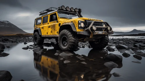 Captivating Yellow Land Rover Defender: An Artistic Exploration