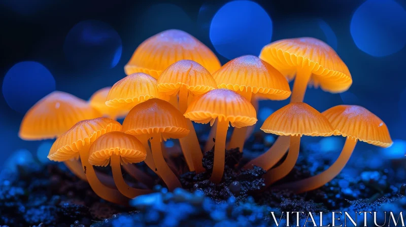 Enchanting Glowing Mushroom Cluster AI Image