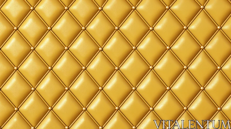 Luxurious Golden Leather Chesterfield Sofa Texture AI Image
