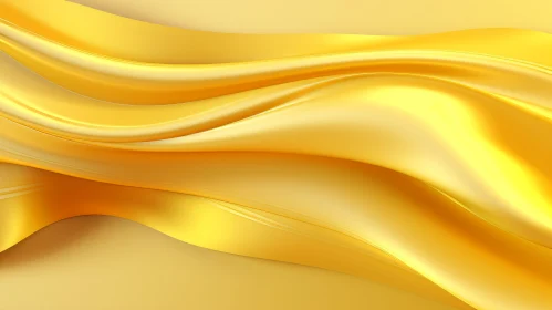 Luxurious Golden Silk Fabric - 3D Rendering