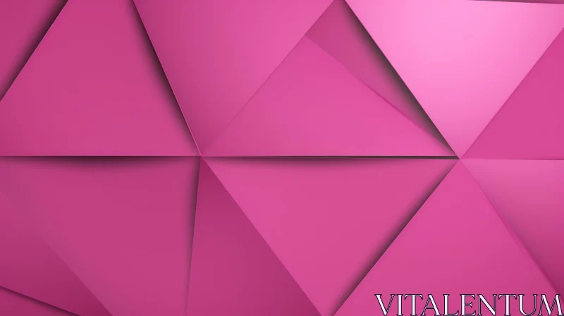 Pink Geometric 3D Rendering - Abstract Art AI Image