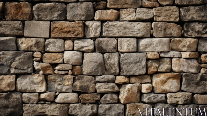 AI ART Rustic Dry Stone Wall - Textured Construction Art
