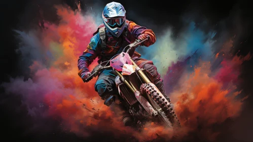 Thrilling Motocross Rider in Action