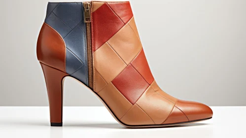 Multicolored Leather High-Heeled Boot - Fashion Statement