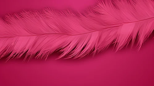 Pink Ostrich Feather on Smooth Background