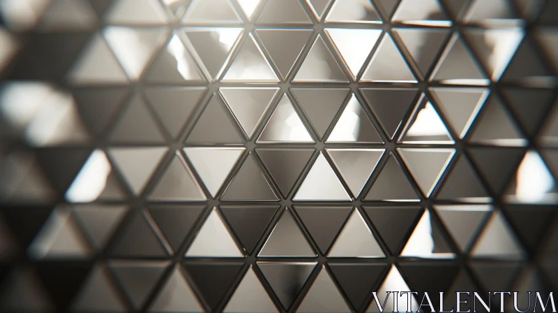 Reflective Triangular Pattern - Abstract 3D Rendering AI Image