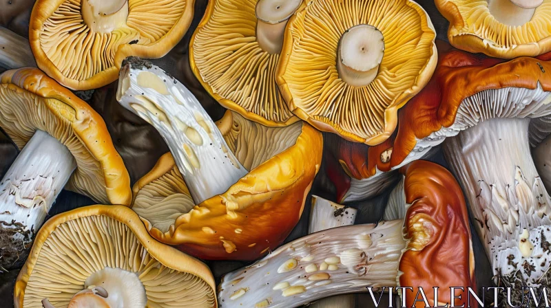 Vivid Mushroom Variety - Nature's Colorful Fungi AI Image
