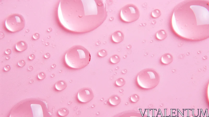 Delicate Water Drops Pattern on Light Pink Background AI Image