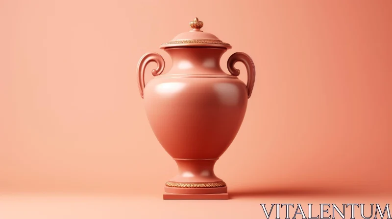Elegant Pink and Gold Classical Trophy 3D Rendering AI Image