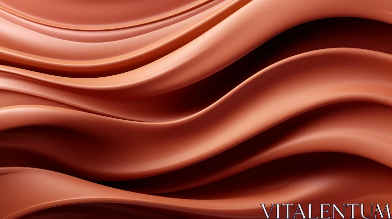 Brown Gradient 3D Render - Abstract Flowing Surface Art AI Image