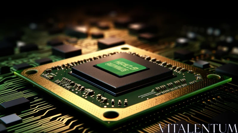 Close-Up of NVIDIA GEFORCE RTX 3090 Ti Computer Chip AI Image