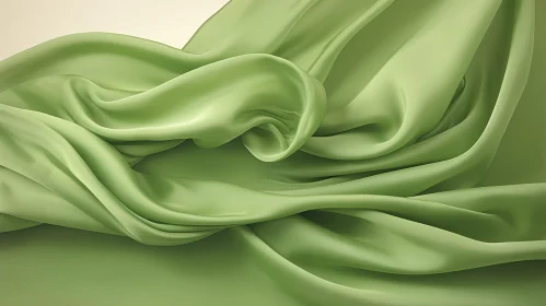 Elegant Green Silk Fabric Drapery Texture