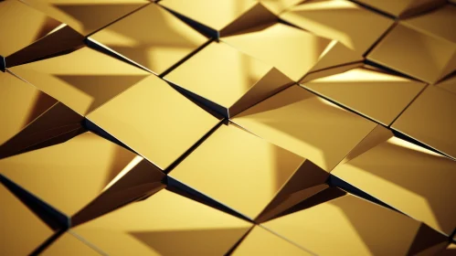 Golden Cubes Geometric Pattern | 3D Rendering Luxury Elegance