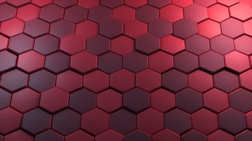 Red and Black Honeycomb Pattern - Futuristic 3D Rendering