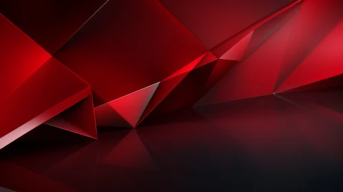 Red Crystal Geometric Abstract Art