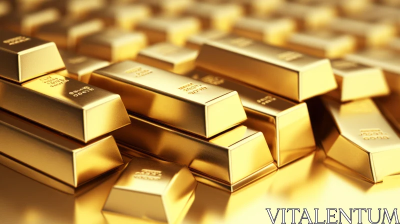 Stack of Shiny Gold Bars - Investment Luxury AI Image