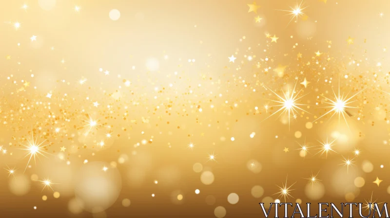 Elegant Golden Background with Stars for Special Occasions AI Image