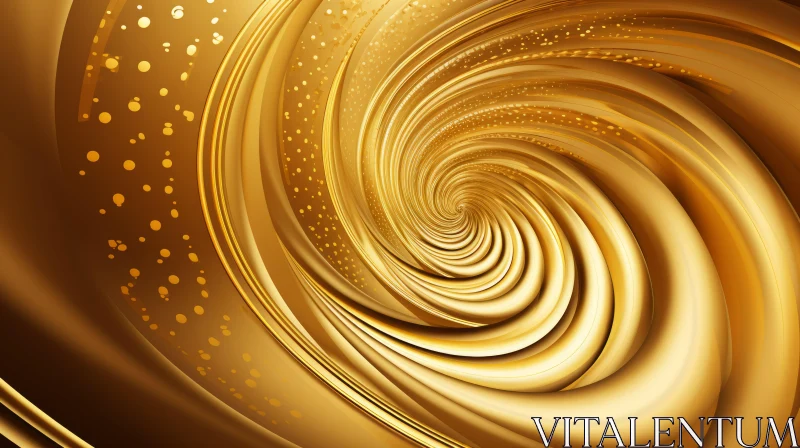 Elegant Golden Spiral - Metallic Artwork AI Image