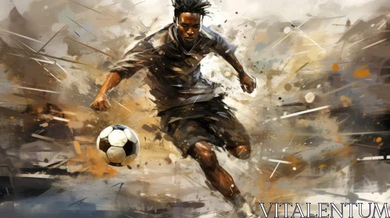 Dynamic Soccer Player Painting | Motion and Expression AI Image