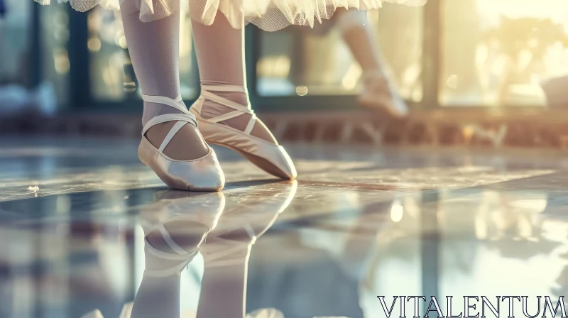 AI ART Elegant Ballerina Feet in Pointe Shoes