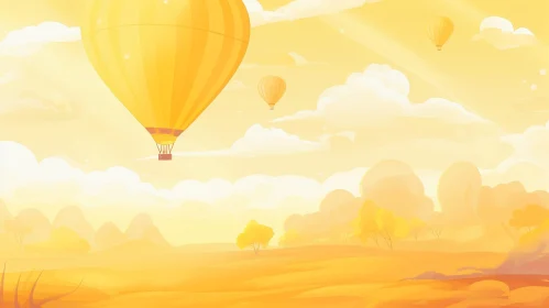 Golden Landscape Hot Air Balloon Ride