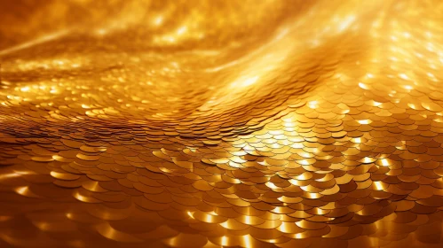 Luxurious Gold Sequin Fabric Close-Up