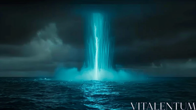 Mesmerizing Waterspout Over Ocean AI Image