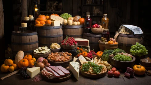 Rustic Still Life Food Composition
