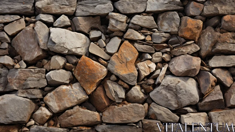 Rustic Stone Wall in Natural Tones AI Image