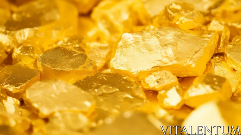 Shiny Gold Nugget Pile on Dark Background