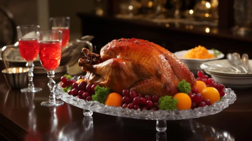 Exquisite Thanksgiving Turkey and Wine Feast