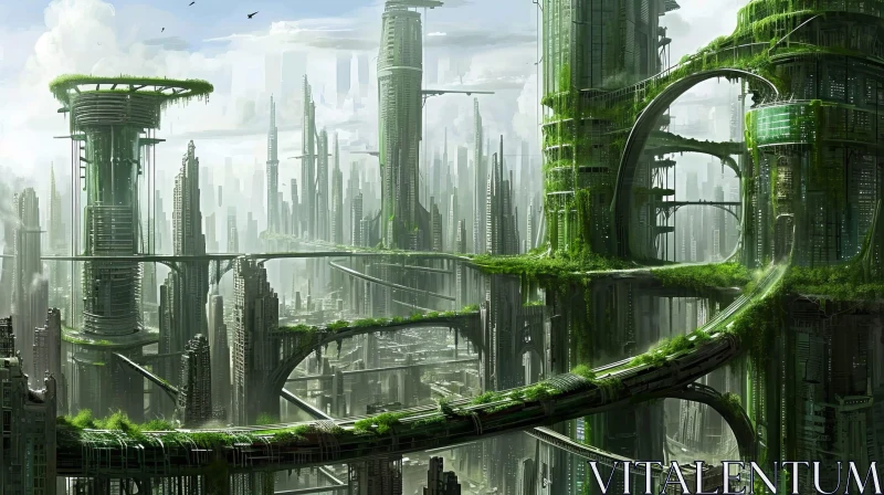 Futuristic Cityscape Painting - Urban Future Vision AI Image