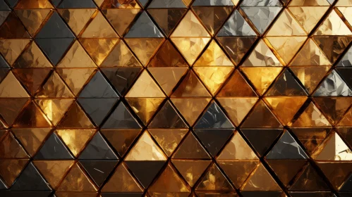 Luxurious Gold and Dark Metal Triangular Pattern
