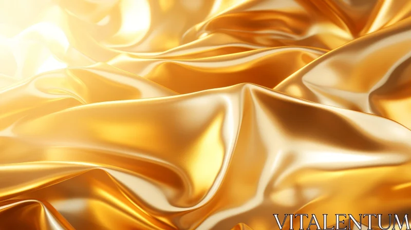 Luxurious Golden Silk Fabric Texture AI Image