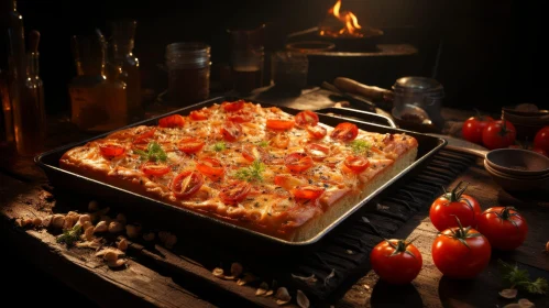 Delicious Pizza with Cherry Tomatoes and Cheese