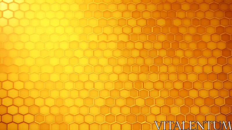 AI ART Golden Honeycomb Pattern Close-Up