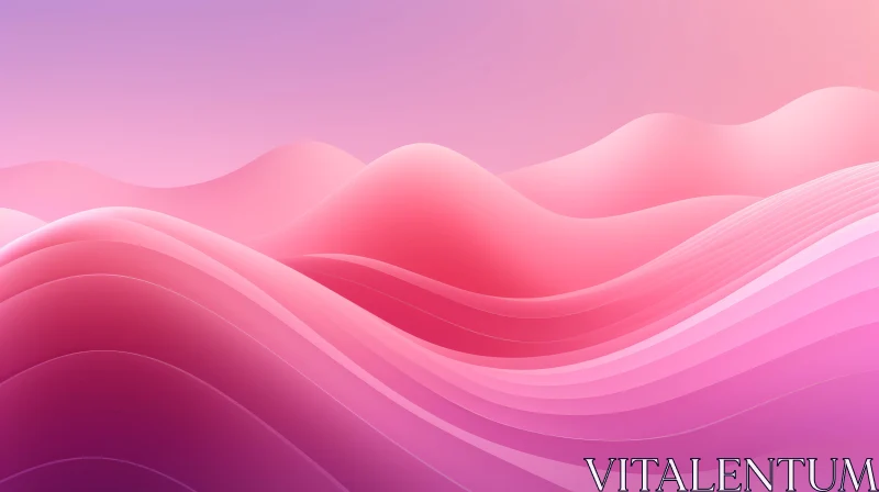 Pink and Purple Abstract Background with Soft Waves AI Image