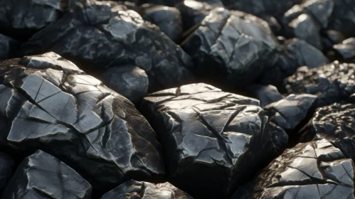 Dark Gray Rocks Close-Up