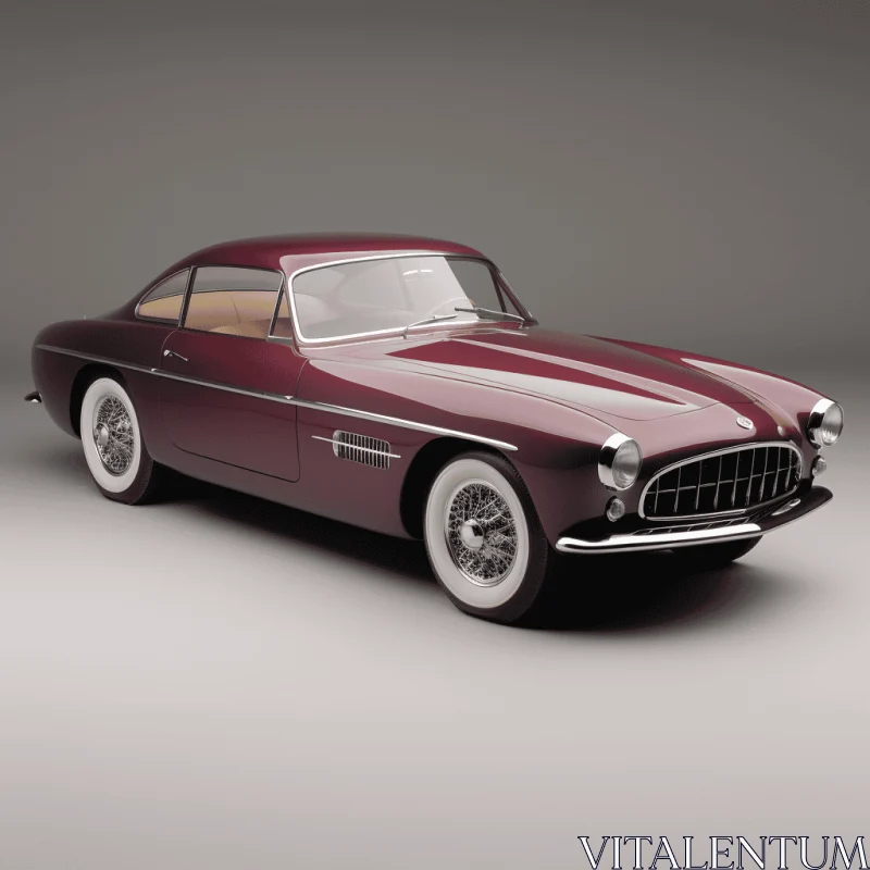 Vintage Car on Grey Background - Realistic and Detailed Renderings AI Image
