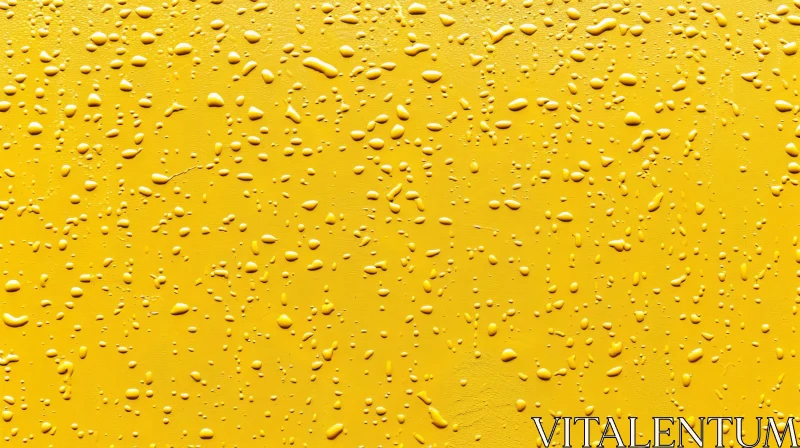 Yellow Painted Metal Surface with Water Droplets AI Image