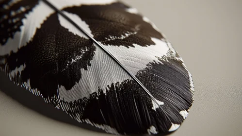 Black and White Spotted Feather Close-up