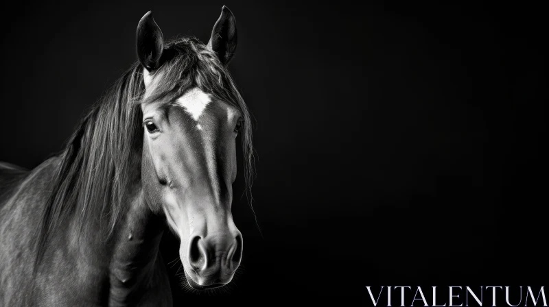 AI ART Elegant Dark Brown Horse Portrait