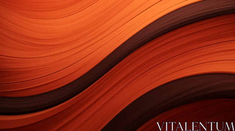 AI ART Elegant Orange and Brown Abstract Waves Background