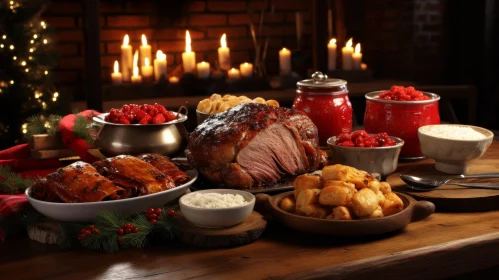 Festive Christmas Dinner Table Setting